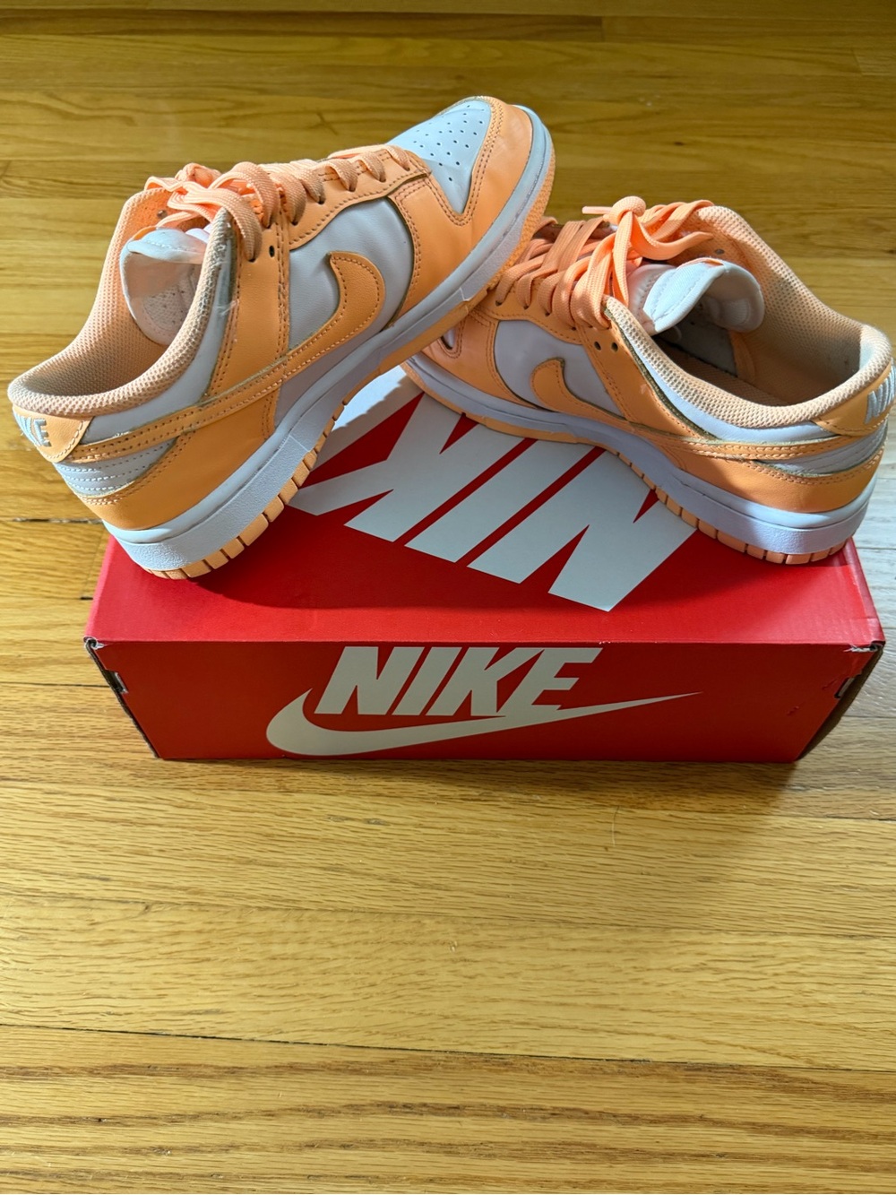Nike Dunk Low Sneakers in Peach Cream and White